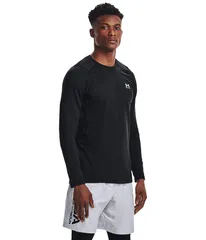 アンダーアーマー メンズ トップス シャツ Under Armour ColdGear Armour Fitted Crew BlackWhite ホワイト