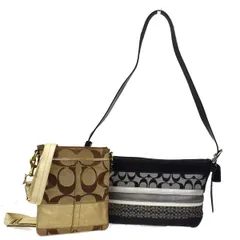 COACH コーチ ショルダーバッグ 2個セット ブラック ベージュ ゴールド キャンバス レザー