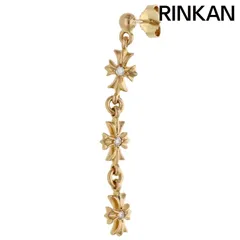 クロムハーツ  22K TINY E CH PLS DIA 3/タイニーECHプラス3ドロップ 3ダイヤ/ゴールドピアス メンズ