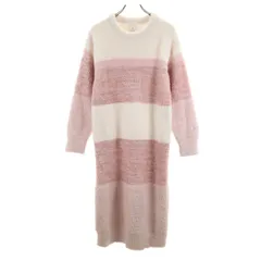gelato pique ジェラートピケ ボーダー柄 長袖 ワンピース F ピンク ルームウェア レディース 古着