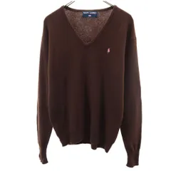 POLO SPORT RALPH LAUREN ポロスポーツラルフローレン インパクト21社製 長袖 Vネック ウール セーター L ブラウン レディース 古着