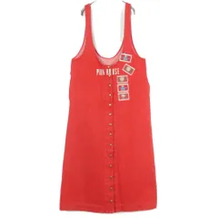 ピンクハウス★ヴィンテージ 前開きジャンパースカート クマちゃんプリント 赤系 z17814