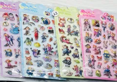 a2 4枚まとめ売り　セット　立体空洞タイプシール　キャラクター　シール帳　3D ぷくぷく　ボンボンドロップシール