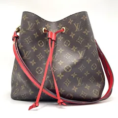 【鑑定済】LOUIS VUITTON ルイヴィトン モノグラム ネオノエMM M44021 コクリコ レッド 巾着 ショルダーバッグ 斜め掛け 人気モデル