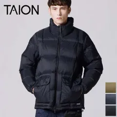 タイオン マウンテン パッカブル ボリュームダウンジャケット TAION-102VZMT ブラック/黒/ネイビー/オリーブ M/L/XL 収納袋付 軽量 保温 防寒 アウター