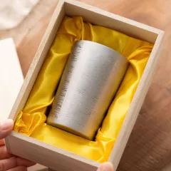 【新品未使用】HORIE 燕三条 チタン 名入れ タンブラー『白樺』 270ml（桐箱入り） シルバー