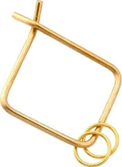 ＶＪＢＵＳＳＡＮ ＶＪＢＵＳＳＡＮ　ＣＯ．，ＬＴＤ 真鍮 キーリング カラビナ キーホルダー ベルトフック 小型 おしゃれ ヴィンテージ アンティーク調 経年変化 ハンドメイド メンズ レディース GKB_BRASS (ゴールド,  四角型)