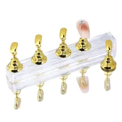 I'm so happy ネイルチップスタンド 磁石 土台 固定 ネイル 台座 置き台 制作 ネイルアート 10本セット（ゴールド） 