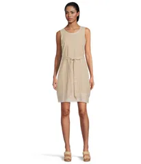 トッミーバハマ レディース トップス ワンピース ノースリーブ 刺繍 Tommy Bahama Two Palms Embroidered Sleeveless Shift Dress Natural Linen