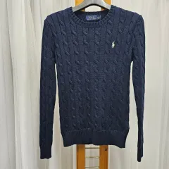 ポロ ラルフローレン ネイビー ケーブル編み ニット