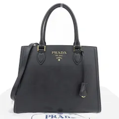 【本物保証】 布袋付 新品同様 プラダ PRADA 2WAYバッグ 1BA229 ハンドバッグ ショルダーバッグ サフィアーノ ブラック