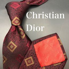 美品 Christian Dior トロッター柄 総ロゴ ネクタイ ボルドー - メルカリ