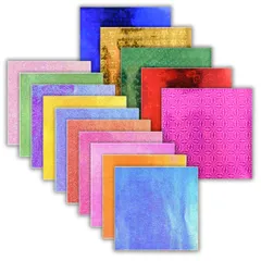 I'm so happy 折り紙 キラキラ ホイルカラー オーロラ 大判 ホログラム 千羽鶴 おりがみ ラッピング 100枚（15cm） 