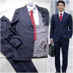 極美品✨ DIFFERENCE ダブルスーツ ネイビー ストライプ 46 - メルカリ