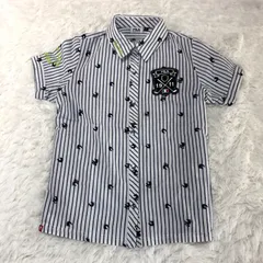 【FILA GOLF】半袖ポロシャツ／ Mサイズ ストライプ 総柄 刺繍ワッペン レディース