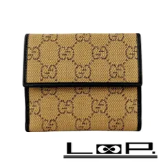 グッチ ■未使用■ 2つ折り 財布 コンパクト GGキャンバス ホースビット ブラウン 箱 【554827】1