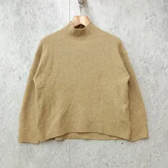 UNIQLO ユニクロ スフレヤーン モックネック セーター ニット 長袖 ゆったり ベージュ Lサイズ ◎_◇〇