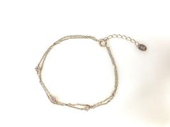 C298 【SILVER925】ブレスレット 2連 ドロップストーン 刻印 - メルカリ