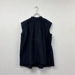 近年✨ Drawer PRE2 オーガンジーギャザー ノースリーブブラウス 紺 