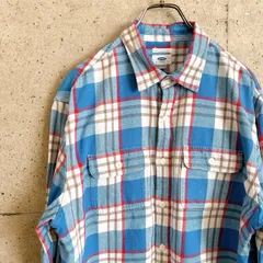 【USED】US 古着 OLD NAVY オールドネイビー ネルシャツ L ブルー チェック柄 古着 アメカジ USA古着 アメリカ古着 ストリート 長袖 トップス ボタンダウン メンズ ユニセックス チェックシャツ 長袖シャツ
