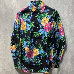POLO RALPH LAUREN 花柄ボタンダウンシャツ XS ブラック系 ラルフローレン 