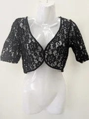 【新品タグ付】H&M 総レース ボレロ ショート丈 カーディガン ブラック S