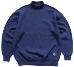 90s USA製 RUSSELLラッセル 無地 タートルネック 前V スウェット 紺 XL★ブランク オールド ビンテージ ガゼット ネイビー ビッグサイズ