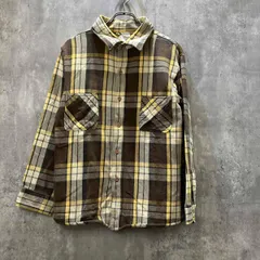 70s BIG MAC 長袖シャツ ネルシャツ アメリカンカジュアル サイズM イエロー×ブラウン ビッグマック 