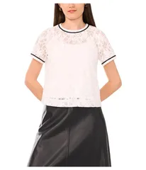 ヴィンスカムート レディース トップス シャツ クルーネック Vince Camuto Crew Neck Short Sleeve Top New Ivory アイボリー