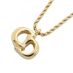 ★SALE【6jab0421】クリスチャンディオール ネックレス CDロゴ GPメッキ ゴールド【中古】レディース