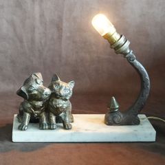 昭和レトロエジプト風 猫モチーフ テーブルランプ アンティーク雑貨 
