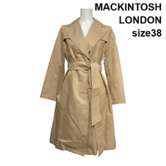 ◇ マッキントッシュロンドン MACKINTOSH ギャバジントレンチコート 長袖 ロング丈 ベルト ベージュ 綿100％ 38 M 9号 レディース S6B210