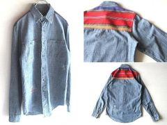ANACHRONORMアナクロノーム 刺し子パッチワーク シャンブレーシャツ 