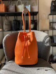 バジョルゴ　BajoLugo 　巾着　シボ　オレンジ　（BG430）OUTLET　SAMPLE商品