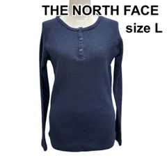 ◇ ザノースフェイス THE NORTH FACE トップス 長袖 ヘンリーネック カットソー ネイビー コットン L L 11号 レディース Z6B286