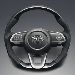 新品 FEGGARI ルーミー ライズ ロッキー ウッド&レザーステアリング(純正交換) ピアノブラック x シルバーユーロステッチ LS198