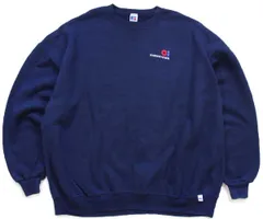 90s USA製 RUSSELLラッセル BARDSTOWN 刺繍 前V スウェット 紺 XXXXL★超特大 オールド ビンテージ クルーネック ビッグサイズ