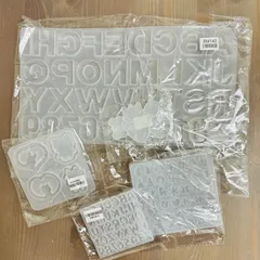 【新品未使用】シリコンモールド 5点セット アルファベット 数字 猫 ハート