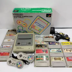 【D6493】ジャンク Nintendo スーパーファミコン 本体 +ソフト15本　箱、取説つき