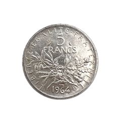 フランス 旧通貨 5フラン 銀貨 1963年 マリアンヌ - メルカリ