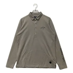 中古 メンズ キャロウェイ Callaway 長袖ポロシャツ L グレー ジャガード 総柄