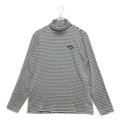 中古 メンズ キャロウェイ Callaway 長袖シャツ L 白×濃紺 ボーダー タートルネック 起毛素材