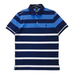サイズ：M RLX ラルフローレン  半袖ポロシャツ ボーダー柄 ブルー系 [240101618828] ゴルフウェア メンズ ストスト