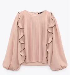 新品 ザラ フリル プリーツ ブラウス XS