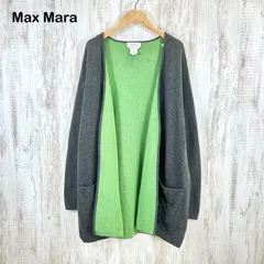 Max Mara マックスマーラ ウォッシャブル ウール アンゴラ ニット ロングカーディガン グレー グリーン
