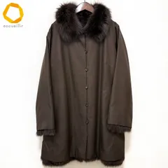 #wnc レリアン Leilian コート 15+ 茶系 フォックスファー ライナー付き シルク 大きいサイズ レディース [986122]