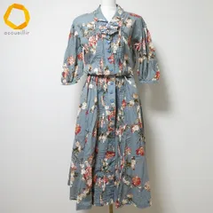 #snc インゲボルグ INGEBORG ワンピース グレー系 半袖 花柄 リボン ロング フレア レディース [982148]