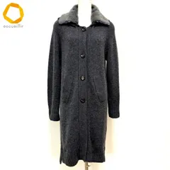 #wnc チヴィディーニ CIVIDINI カーディガン 40 グレー ニット カシミヤ ファー付き フード付き ロング イタリア製 レディース [987810]