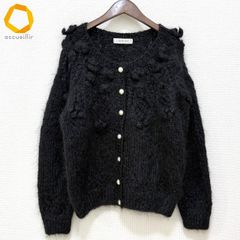 KANEKO ISAO 立体フルーツモチーフ ケーブル編み ニットカーディガン