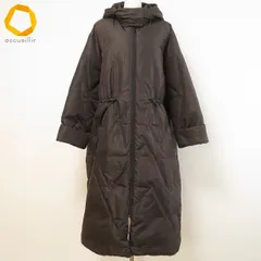 #wnc リリアンビューティ Liliane Burty コート L 焦げ茶 ダウン フェザー混 中綿 フード付き ロング レディース [984368]